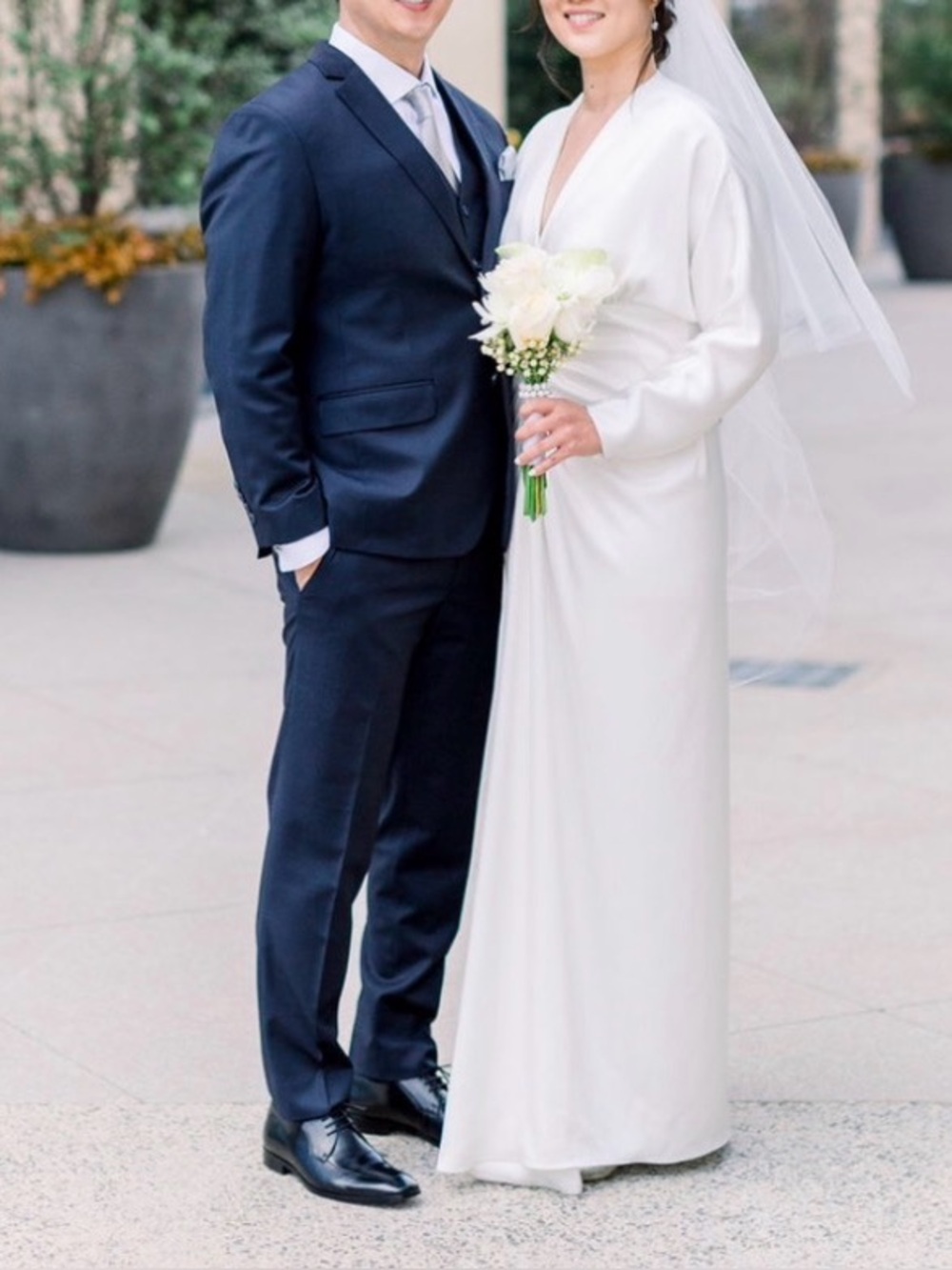 RACIL Rita Ruched Silk Wedding Dress Size Fr 42 (Size 10)